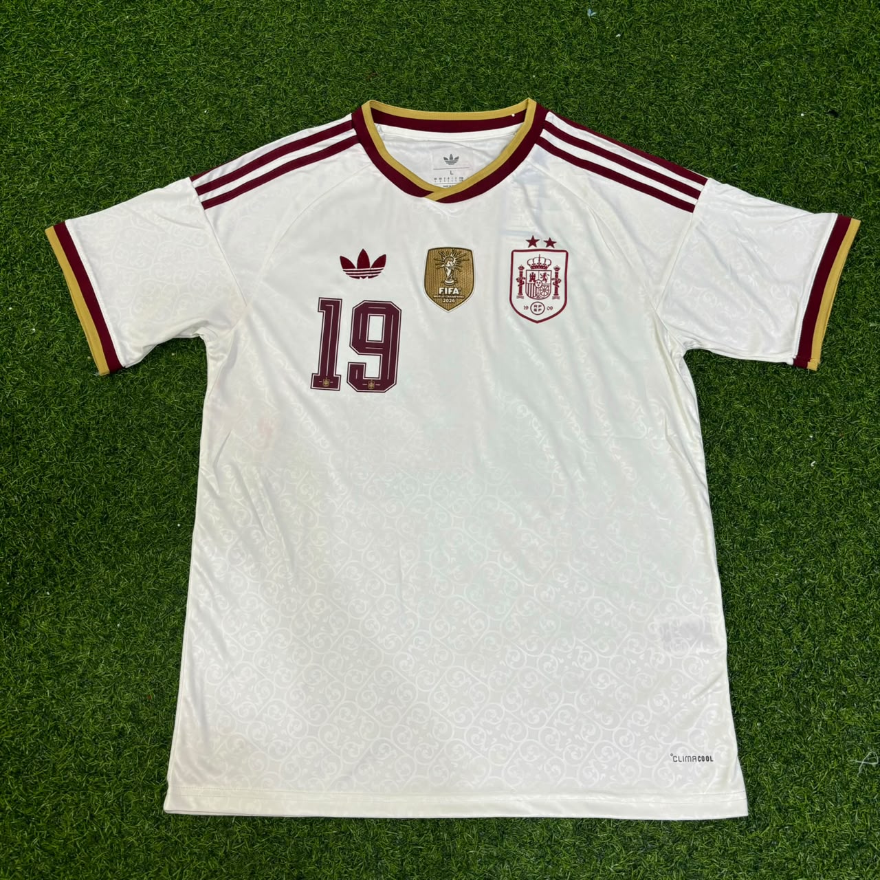 Spain World Cup 2026 Lamine Yamal #19 Two Star Champions Away Jersey Trikot Maillot