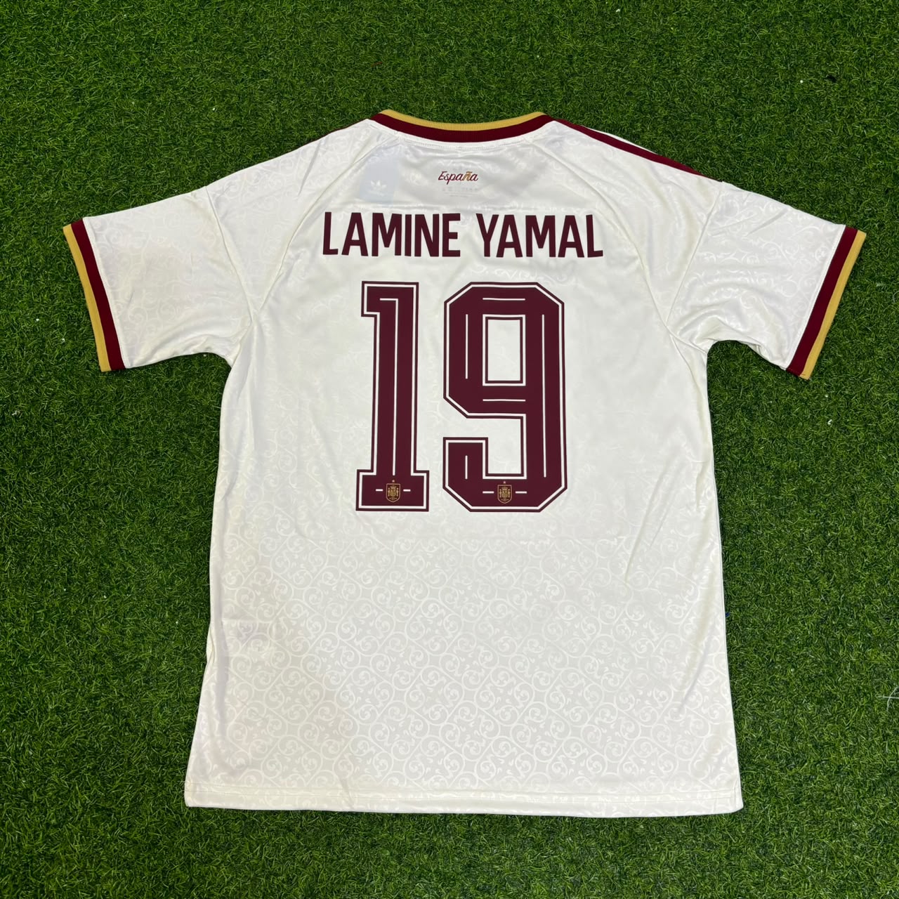 Spain World Cup 2026 Lamine Yamal #19 Two Star Champions Away Jersey Trikot Maillot