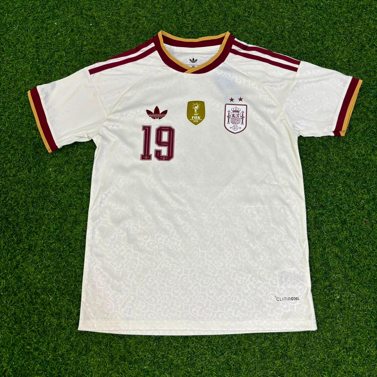 Lamine Yamal #19 Spain Two Star 2026 World Cup Champions Away Kids Football Jersey