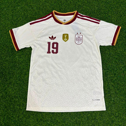 Lamine Yamal #19 Spain Two Star 2026 World Cup Champions Away Kids Football Jersey