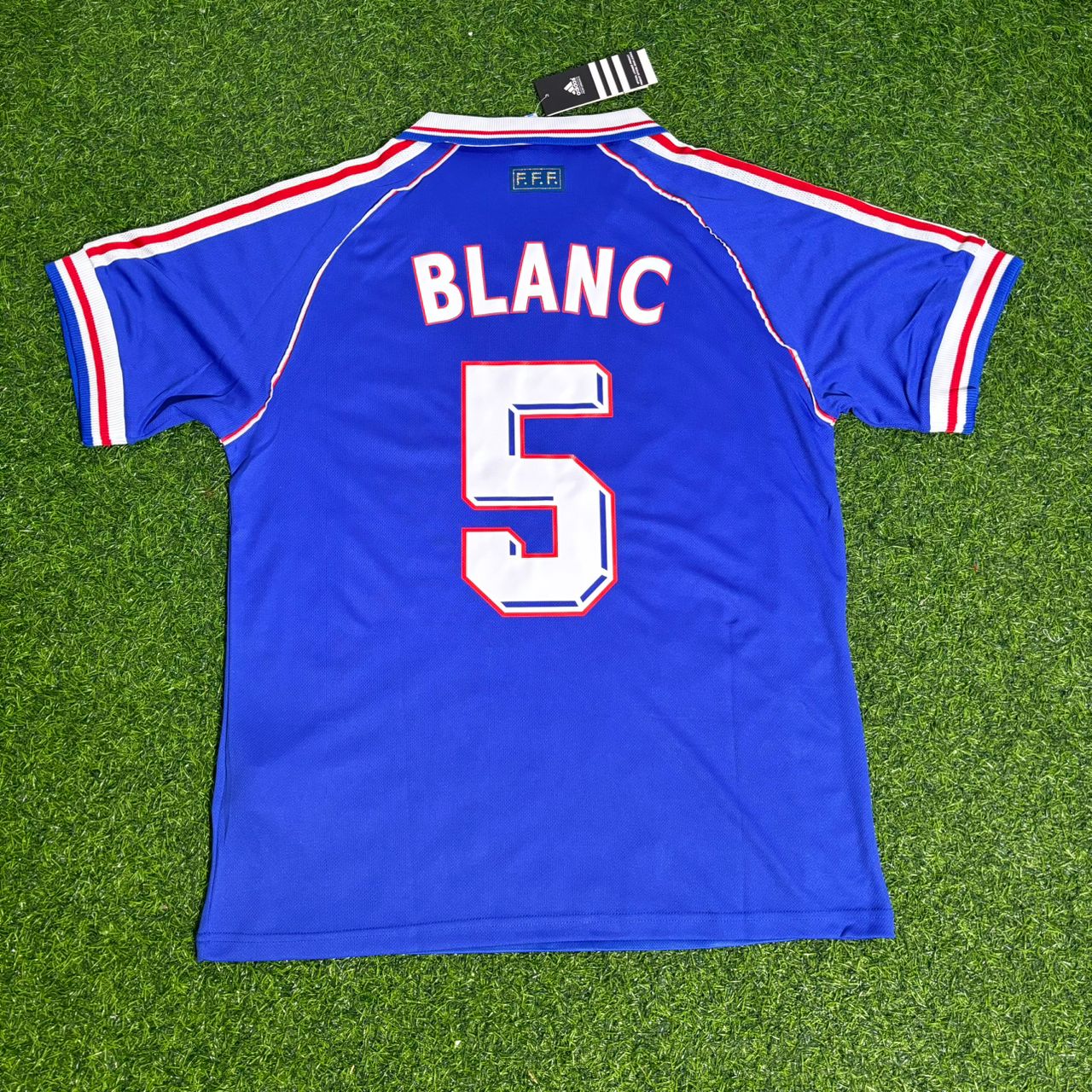 France World Cup 1998 Laurent Blanc Retro Football Jersey Kit