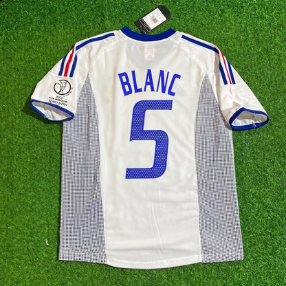 Laurent Blanc #5 France 2002 World Cup Away White Retro Football Jersey