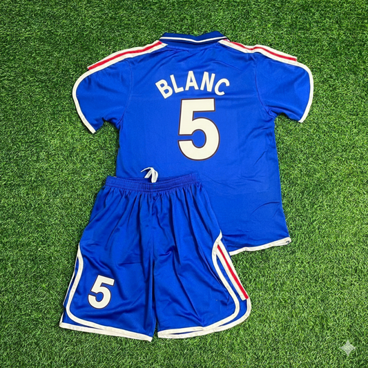 France EURO 2000 Laurent Blanc 5- 2002 Retro Kids Football Jersey