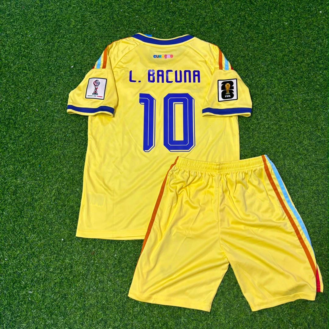 Leandro Bacuna Curaçao 2026 World Cup Kids Football Jersey Kit