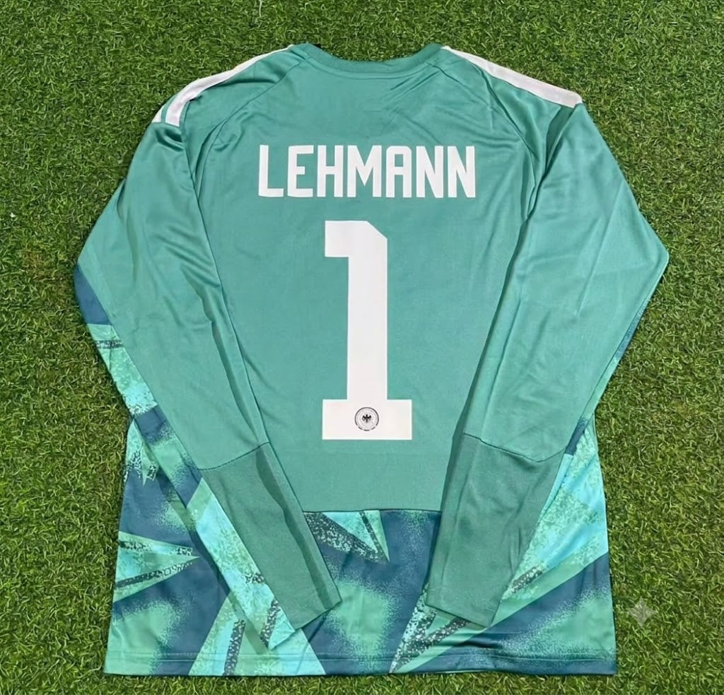 Jens Lehmann Germany Retro Goalkeeper Long Sleeve Football Jersey Kit