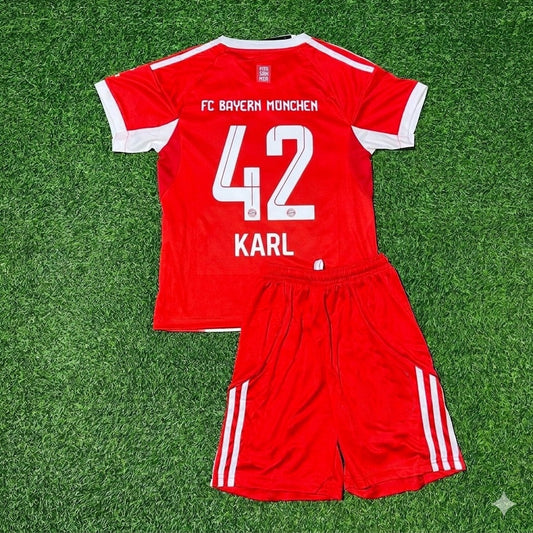 Lenart Karl #42 Bayern Munich 2025/26 Home Kids Football Jersey Kit