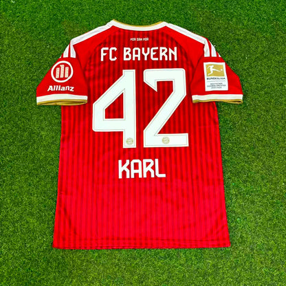 Bayern Munich 2027 Lenart Karl #42 Bundesliga Championship Patch Football Jersey