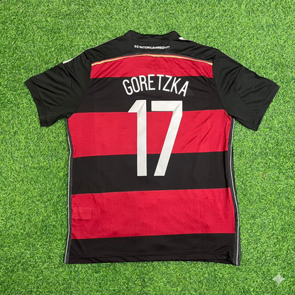 Germany World Cup 2014 Leon Goretzka Deutschland Brazil Black Red Retro Football Jersey