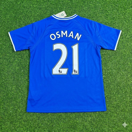 Leon Osman #21 Everton Fc Blue Retro Football Jersey Kit