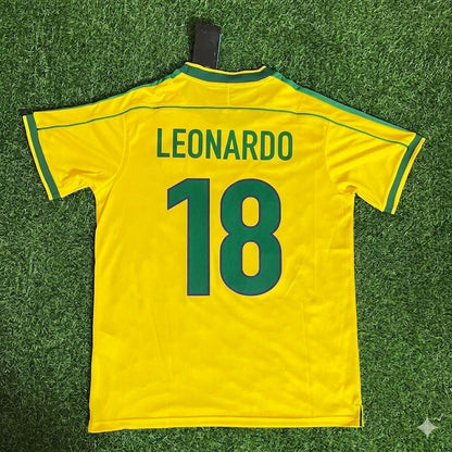 Brazil World Cup 1998 Leonardo Araújo #18 Retro Football Jersey