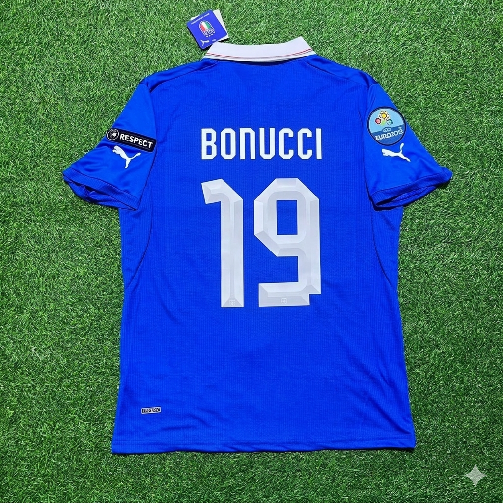 Italy EURO 2012 Leonardo Bonucci 19- Retro Home Football Jersey