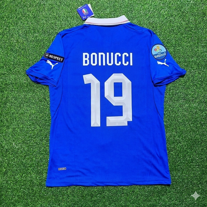 Italy EURO 2012 Leonardo Bonucci 19- Retro Home Football Jersey