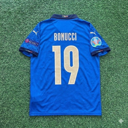 Italy EURO 2020 Leonardo Bonucci #19 Final Retro Football Jersey