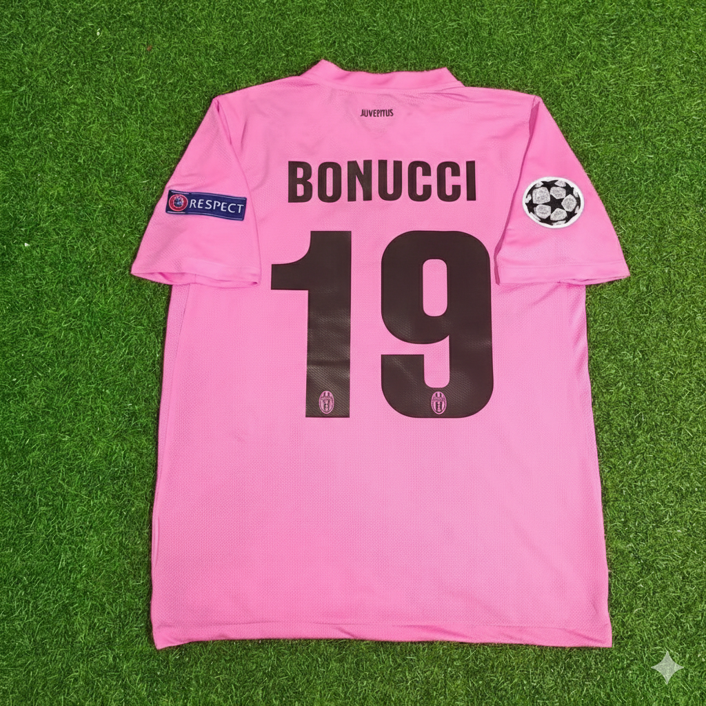 Leonardo Bonucci Juventus Pink 2012 2013 Season Retro Football Jersey