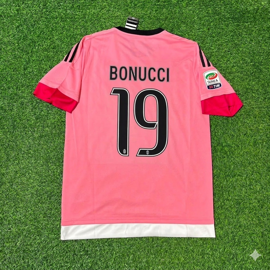Leonardo Bonucci Juventus Retro Pink 2015-2016 Football Jersey