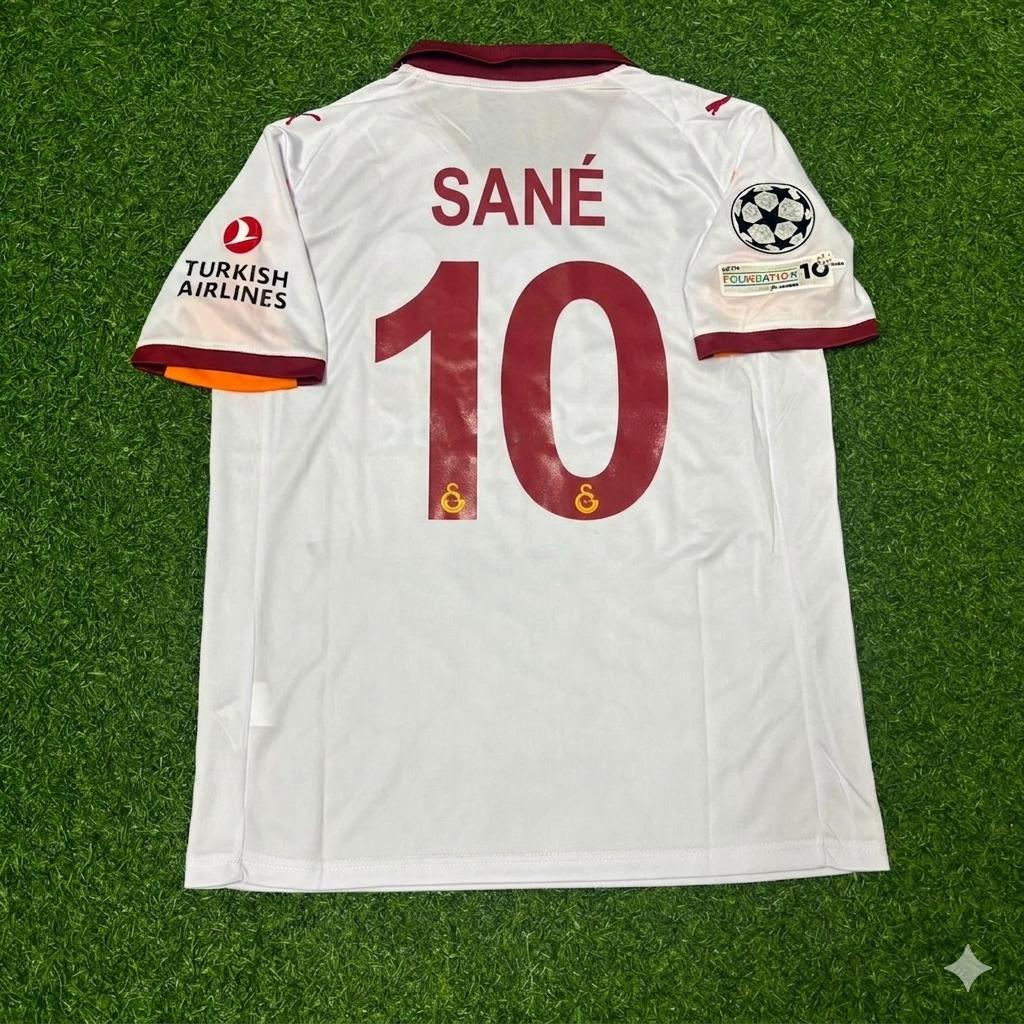 Leroy Sane #10 Galatasaray 2025-2026 Away Champions League Football Jersey