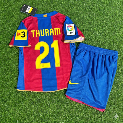 Lilian Thuram 21- Barcelona 2007/2008 Retro Kids Football Jersey Kit