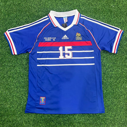 France World Cup 1998 Lilian Thuram Retro Football Jersey Kit
