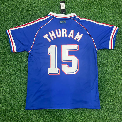France World Cup 1998 Lilian Thuram Retro Football Jersey Kit