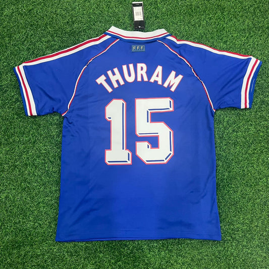 France World Cup 1998 Lilian Thuram Retro Football Jersey Kit