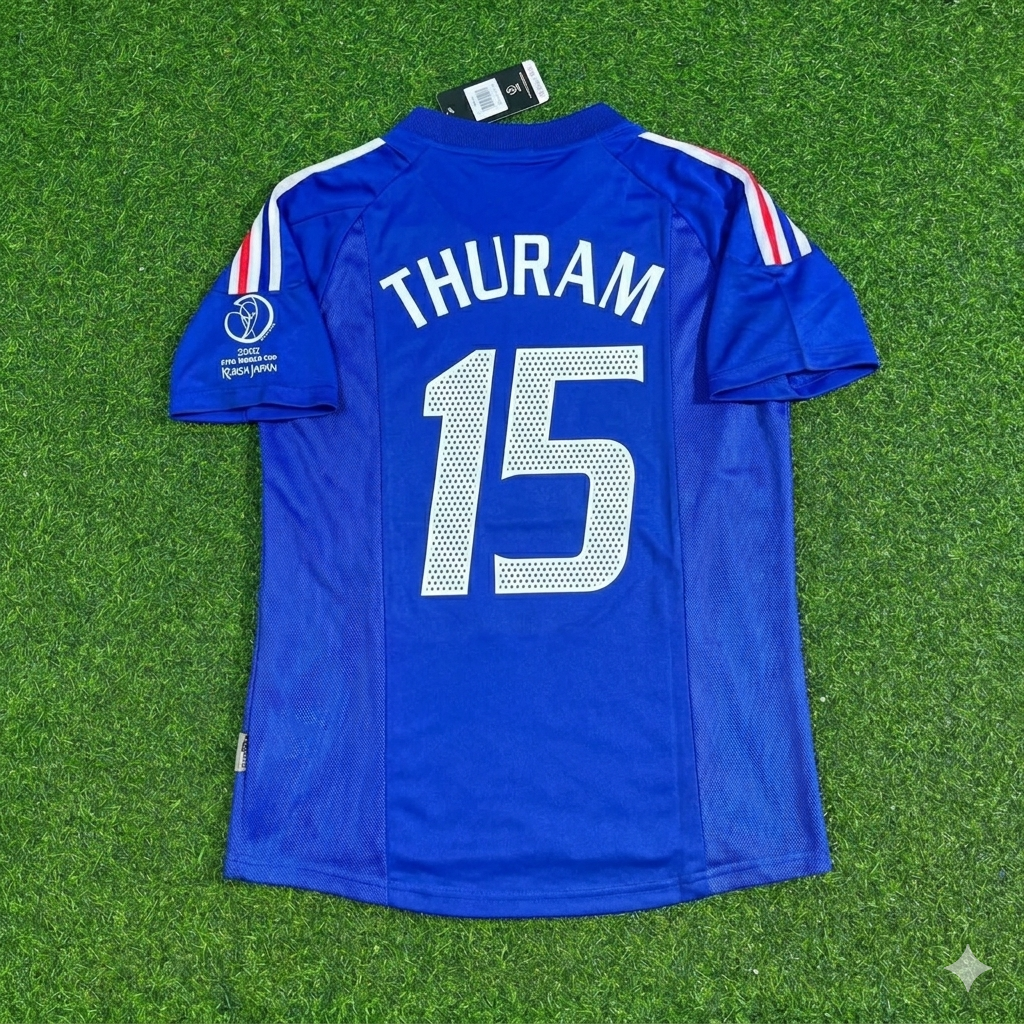 France World Cup 2002 Lilian Thuram #15 Retro Football Jersey