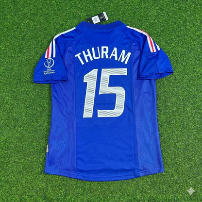 France World Cup 2002 Lilian Thuram #15 Retro Football Jersey