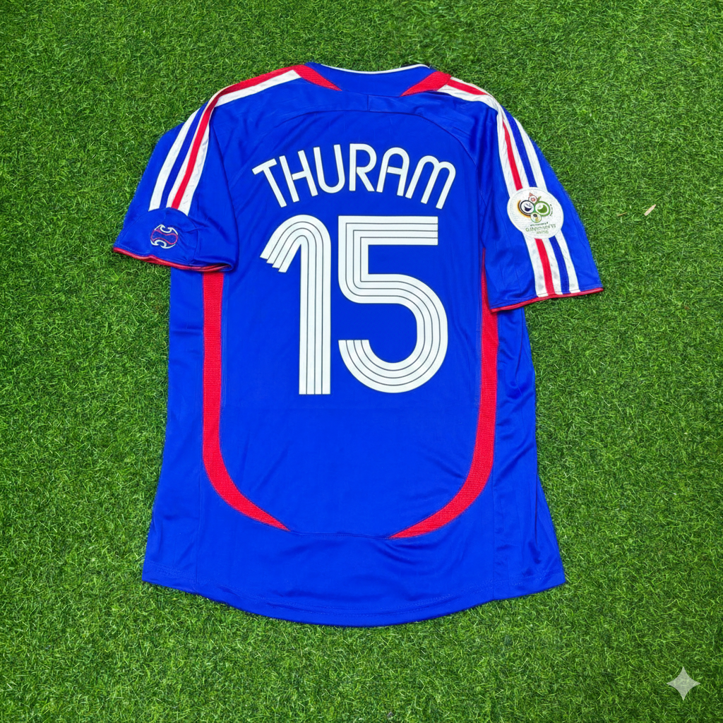 France World Cup 2006 Lilian Thuram Blue Retro Kit