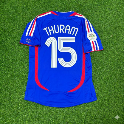 France World Cup 2006 Lilian Thuram Blue Retro Kit
