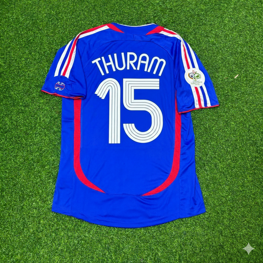 France World Cup 2006 Lilian Thuram Blue Retro Kit