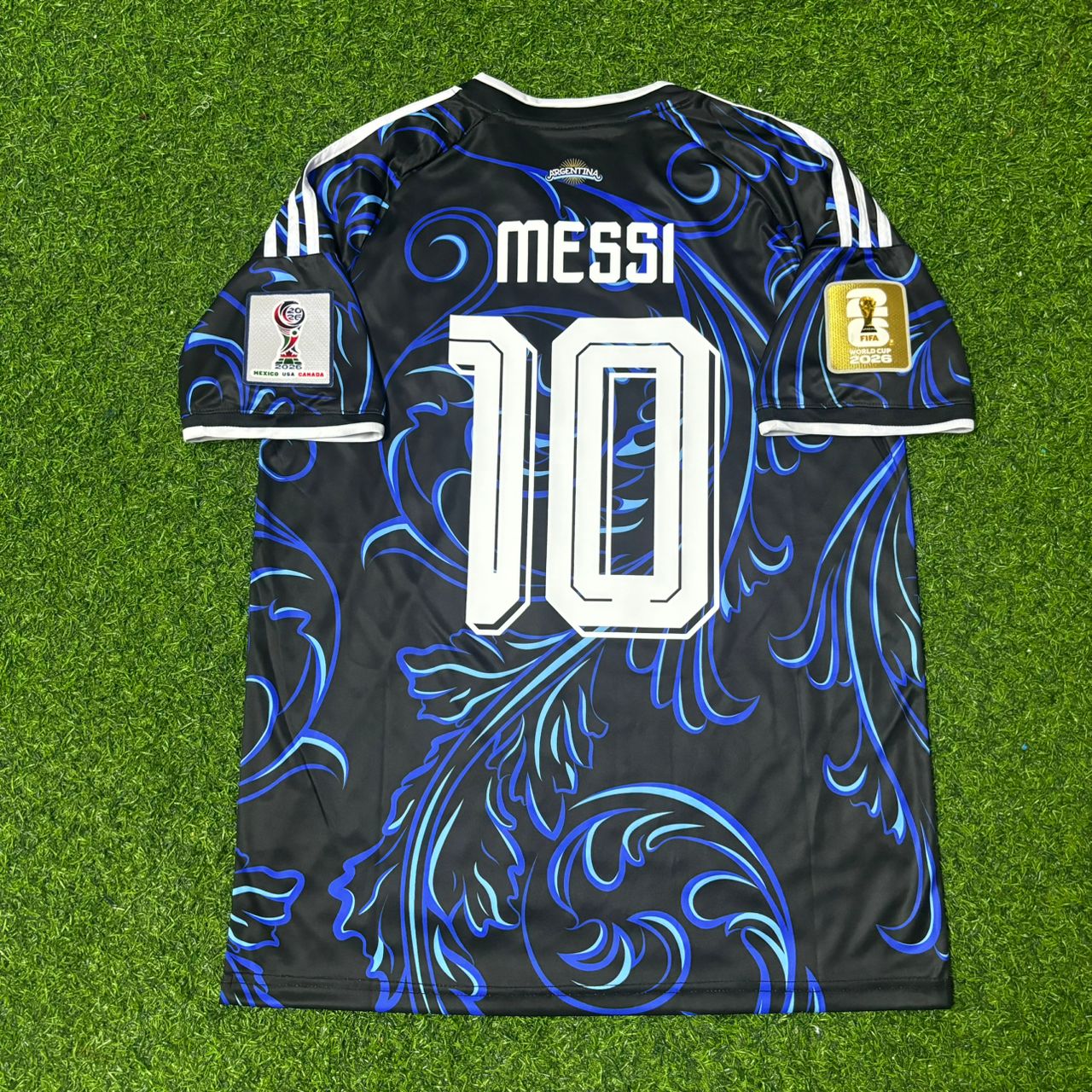 Argentina World Cup 2026 Lionel Messi #10 Golden Patch Football Jersey Kit