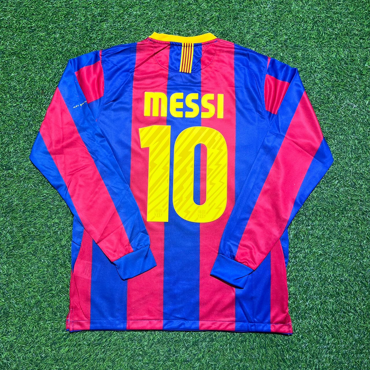 Lionel Messi #10 Barcelona 2011 Champions League Final Long Sleeve Football Jersey Kit