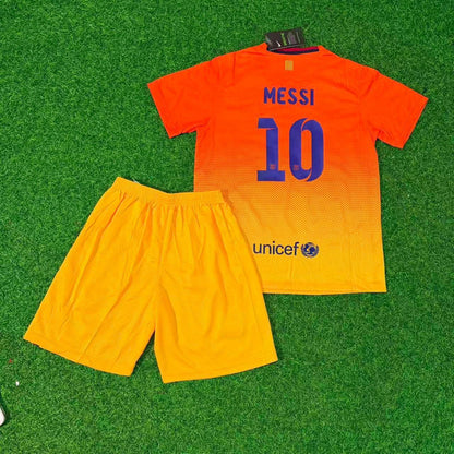 Lionel Messi 10 Barcelona 2012/2013 Orange Retro Kids Football Jersey Collection