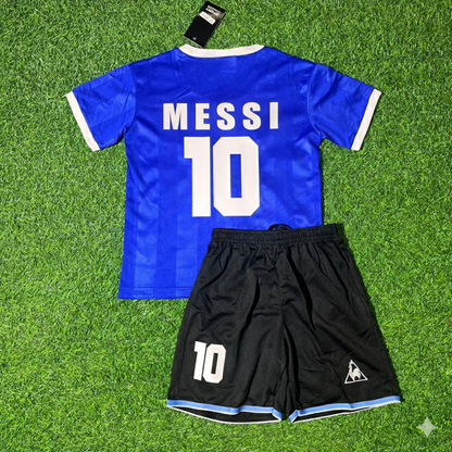 Lionel Messi 10- Argentina Blue Kids Retro Football Jersey Collection