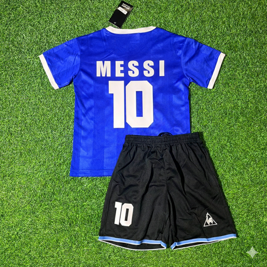 Lionel Messi 10- Argentina Blue Kids Retro Football Jersey Collection