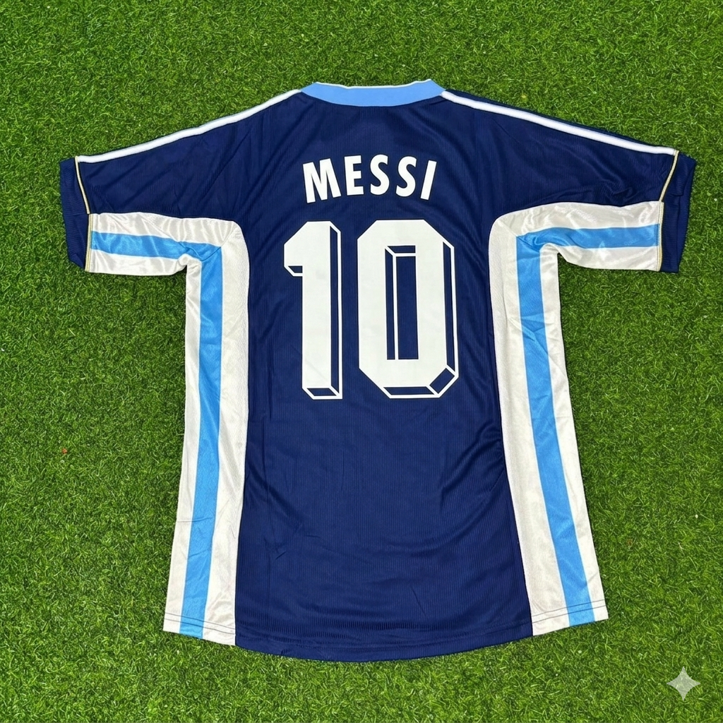 Lionel Messi #10 Argentina Blue Retro Football Jersey Kit
