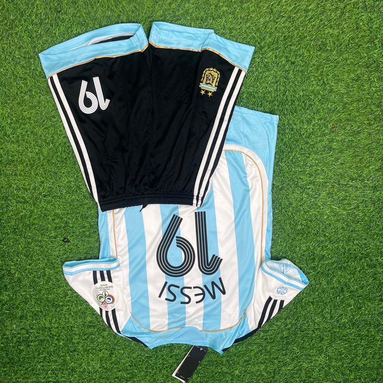 Argentina World Cup 2006 Lionel Messi Kids Retro Football Jersey