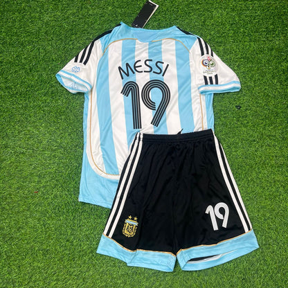 Argentina World Cup 2006 Lionel Messi Kids Retro Football Jersey