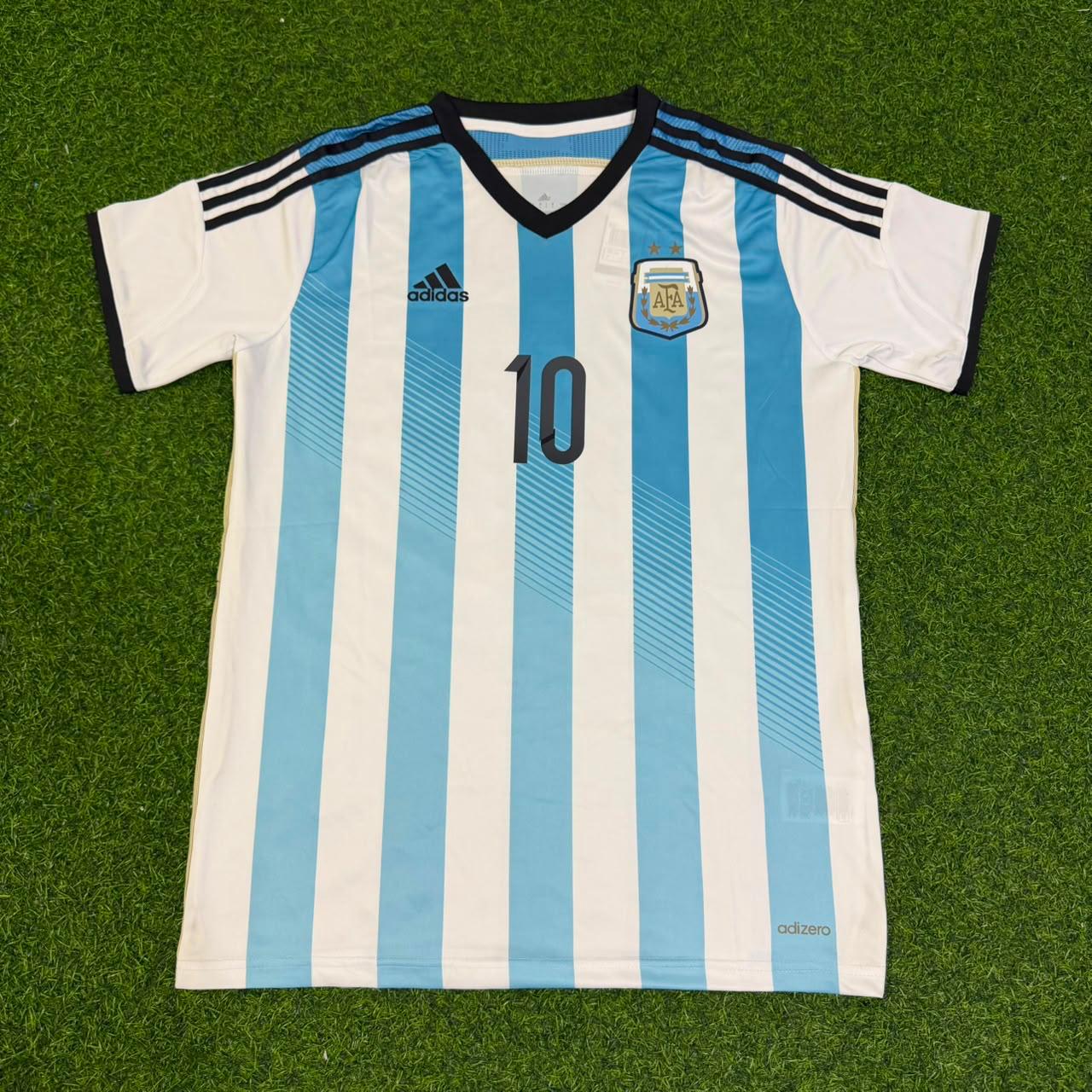 Lionel Messi Argentina 2014 World Cup Home Retro Football Jersey