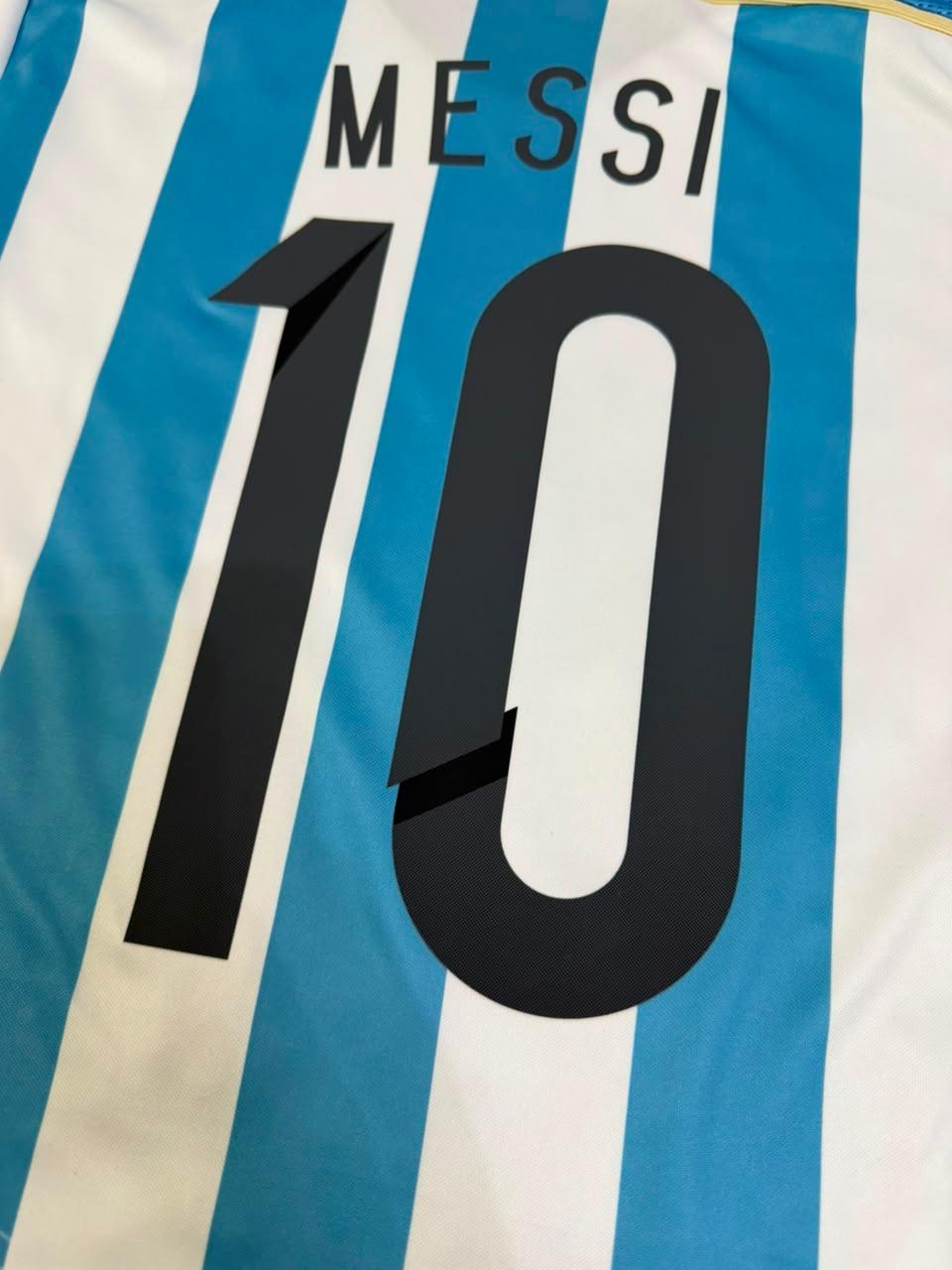Lionel Messi Argentina 2014 World Cup Home Retro Football Jersey