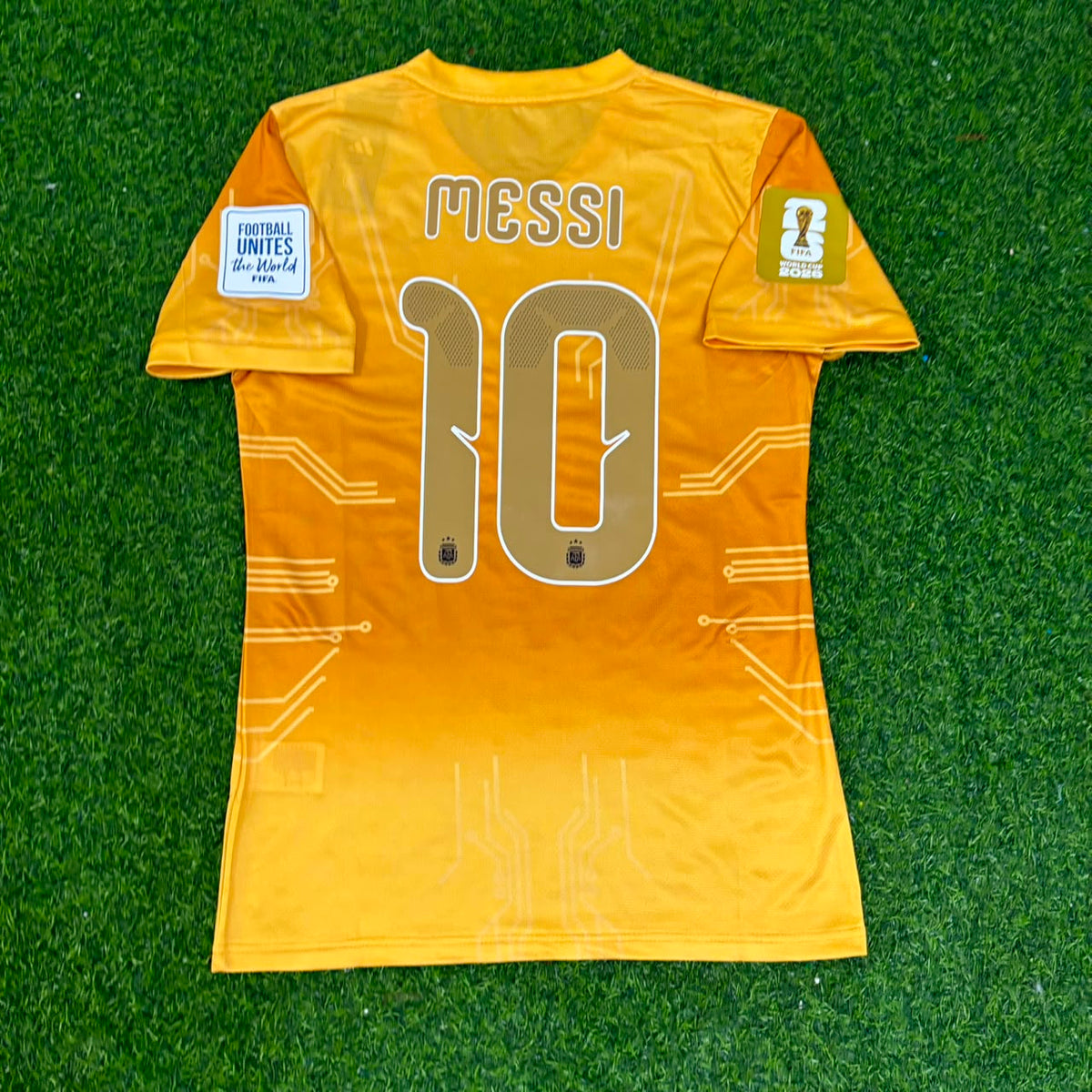 Lionel Messi Argentina 2026 World Cup Golden Special Edition Football Jersey