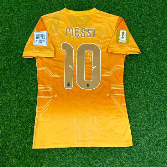 Lionel Messi Argentina 2026 World Cup Golden Special Edition Football Jersey