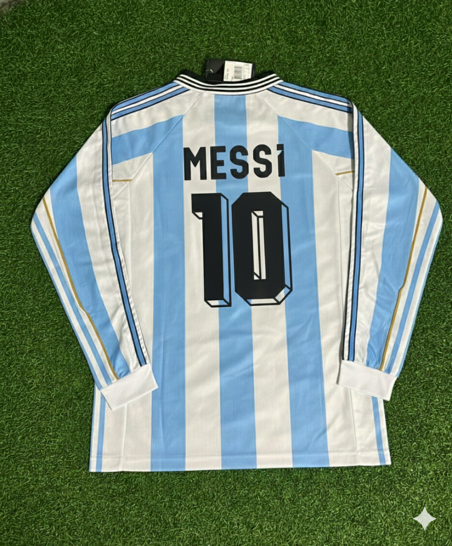 Lionel Messi Argentina Retro Long Sleeve Retro Football Jersey Collection