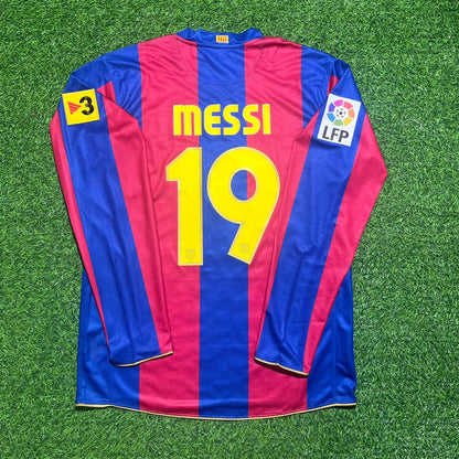 Lionel Messi Barcelona 2007-2008 Retro Football Jersey Kit