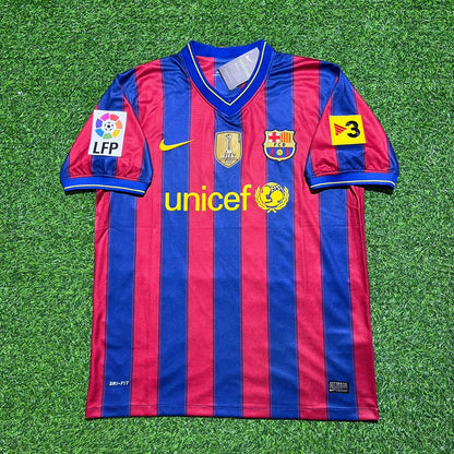 Lionel Messi Barcelona 2009-2010 Home Retro Football Jersey Kit