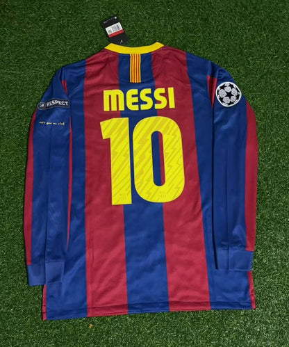 Lionel Messi Barcelona 2011 Champions League Final Long Sleeve Retro Football Jersey Collection
