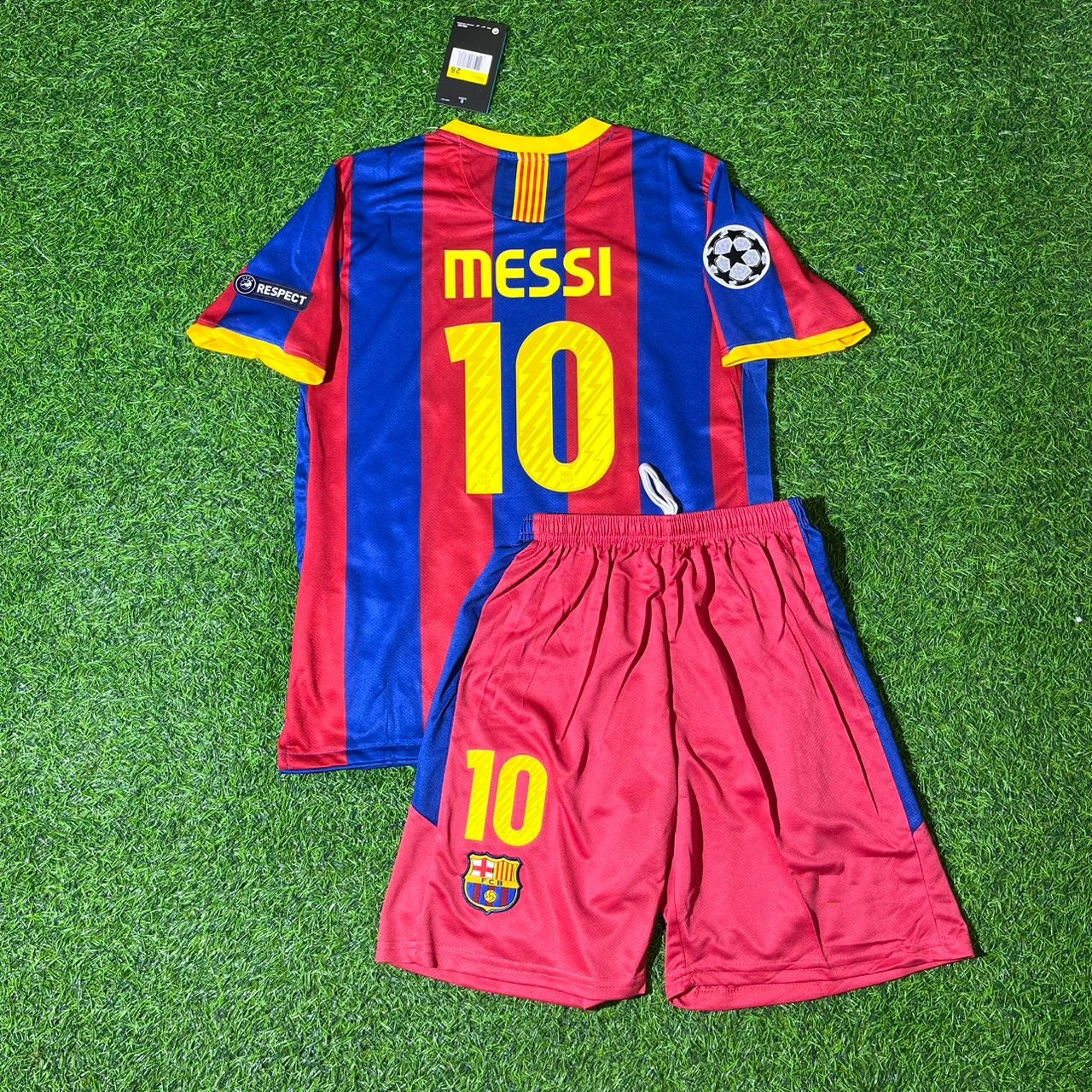 Lionel Messi Barcelona 2011 London Final Kids Retro Football Jersey Collection