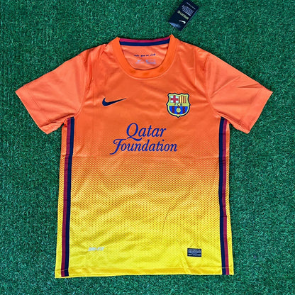 Andres Iniesta 8 Barcelona 2012 2013 Orange Retro Football Jersey Kit