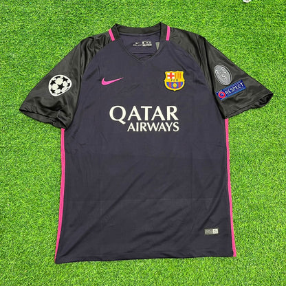 Lionel Messi Barcelona 2014/15 Retro Black Pink Football Jersey