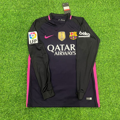 Barcelona Lionel Messi 2014-2015 Retro Long Sleeve Football Jersey