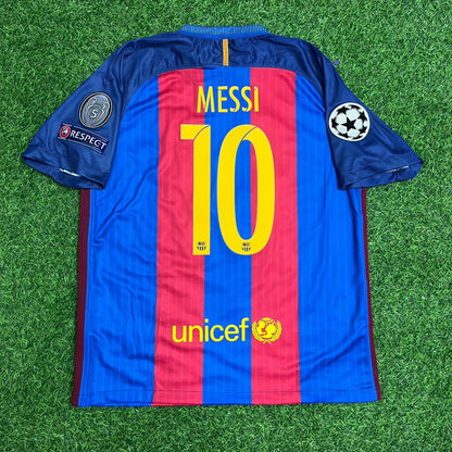 Barcelona Lionel Messi 2016–2017 Home Retro Football Jersey Kit